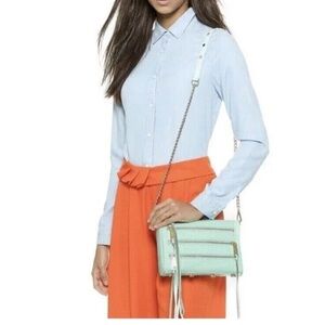 Rebecca Minkoff Mint Green Mini 5 Zip Crossbody Bag